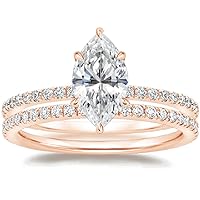 Marquise Cut Moissanite Solitaire Ring, 2.00 CT, 10K Rose Gold, Wedding Ring Gift for Her