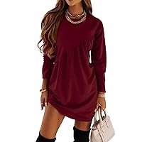 Long Sleeve Dresses for Women Casual Loose Pockets Tunic Midi Dresses Christmas Plus Size Shirt Dress Fall Clothes