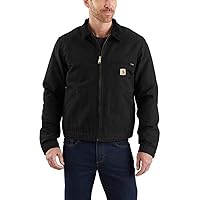 Carhartt Mens Relaxed Fit Duck Blanket-lined Detroit Jacket Work Utility Outerwear, Black, X-Large US