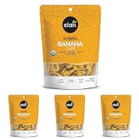 Elan Organic Banana Chips, 4.8 oz, Non-GMO, Vegan, Gluten-Free, Kosher, Sweetened with Organic Sugar, Crunchy Snacks, Sweet Snacks (Pack of 4)