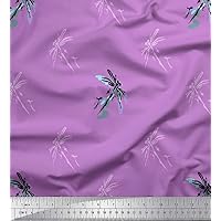 Soimoi Cotton Poplin Purple Fabric - by The Yard - 56 Inch Wide - Dragonfly & Texture Textile - Nature-Inspired and Textured Patterns for Fashion and Decor Printed Fabric