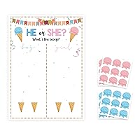 Gender Reveal Decorations Ice Cream Poster With Girl Boy Voting Stickers For Baby Reveal Games Baby Shower Party Baby Gender Prediction