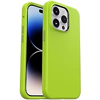 OtterBox iPhone 14 Pro (ONLY) Symmetry Series+ Case - LIME ALL YOURS (Green), ultra-sleek, snaps to MagSafe, raised edges protect camera & screen