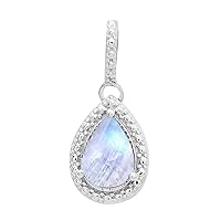 Multi Choice Pear Shape Gemstone 925 Sterling Silver Vintage Solitaire Pendant Jewelry