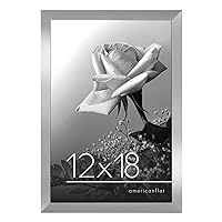 Americanflat 12x18 Poster Frame in Silver - Photo Frame with Engineered Wood Frame and Polished Plexiglass Cover - Horizontal and Vertical Formats for Wall with Built-in Hanging Hardware