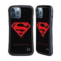 Head Case Designs Officially Licensed Superman DC Comics Black and Red Logos Hybrid Case Compatible with Apple iPhone 13 Pro Max