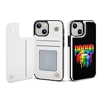 Gay Homosexual Lesbian Rainbow Lips Pride Funny Phone Case Compatible for iPhone 13/iPhone 13 Mini/iPhone 13 Pro/iPhone 13 Pro Max Flip Protective Cover with Card Holder