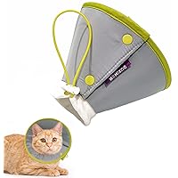 Cat Cone Collar Soft, Adjustable Cat Recovery Collar, Cat Cones After Surgery, Cat Neck Cone for Cats Kittens (Grey, Small)