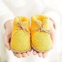 (Yellow Easy Amigurumi: Crochet Cute Newborn Baby Shoes Knitting Kit, Includes Crochet Yarn, Hook, and Needles