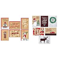 Hallmark Boxed Christmas Cards Assortment, Rustic Collection (12 Designs, 60 Cards with Envelopes)