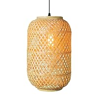 Hand Woven Wicker Chandelier,Chinese Bamboo Hanging Lamps for Living Room,Rattan Edroom Decoration Lamp,Weaving Ceiling Light Fixture