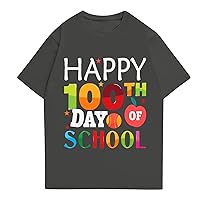 100 Days of School Shirt Teacher Women Funny Teach Printed Graphic Tshirt Short Sleeve T-Shirt Blouse Teacher Gifts