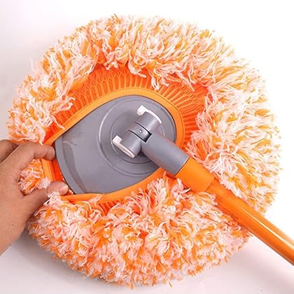 YYHH 360° Rotatable Adjustable Cleaning Mop, Extendable Wall Cleaning Mop, Mops for Floor Cleaning, Bathroom Cleaning Supplies, Spin Mop with 2 Coral Velvet Mop Head