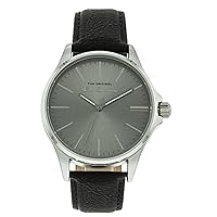 Ben Sherman Mens Watch with Grey Dial and Black Strap, 41mm Diameter Case in Branded Watch Box BS066EB - 2 Year Warranty
