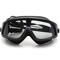 Swim Goggles, Polarized Clear Big Lenses Swimming Goggles No Leaking Anti Fog UV Protection Swim Glasses with Free Protection Case for Adult Men Women Youth Kids Child (Black Clear)
