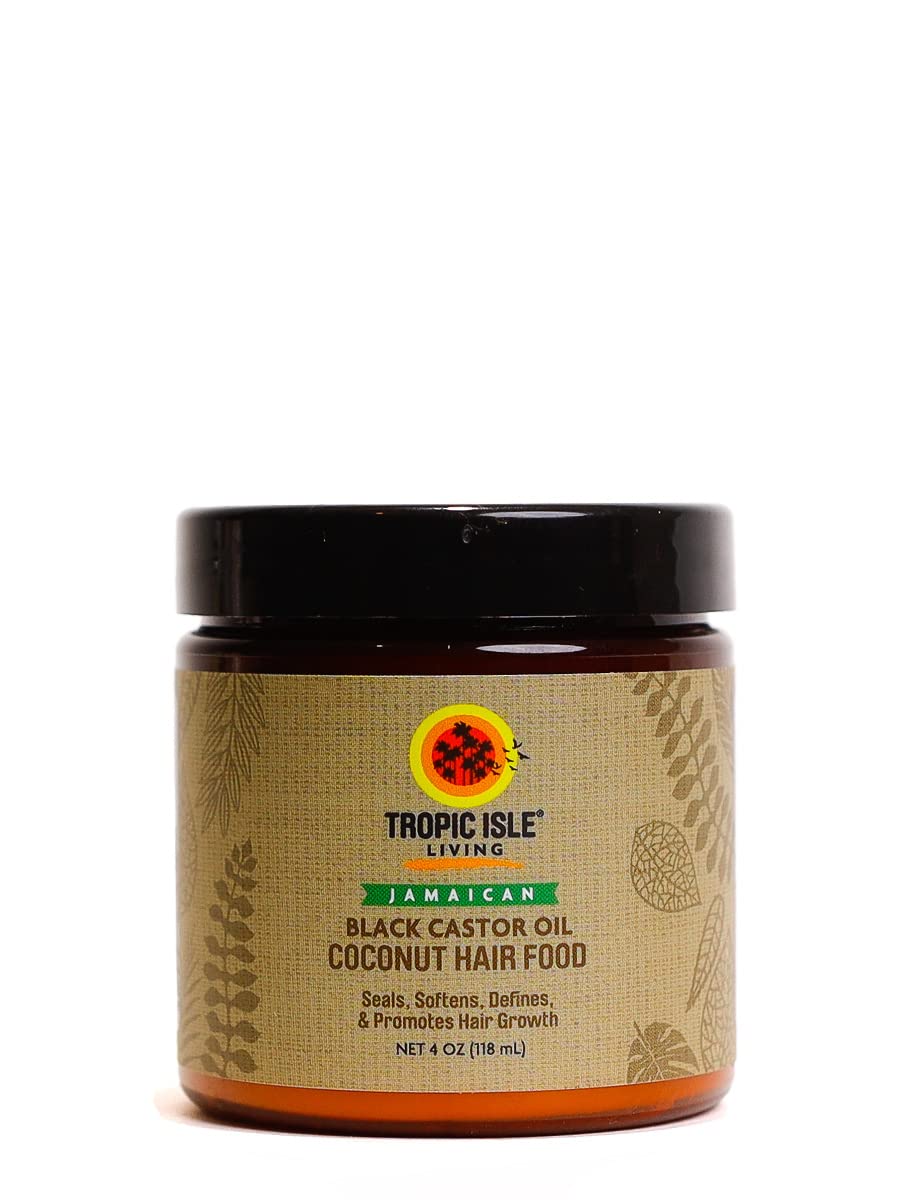 Tropic Isle Living Coconut Jamaican Black Castor Oil Hair Food 4 oz