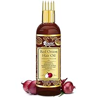 Oriental Botanics Red Onion Hair Oil with Comb Applicator 100ml - With 30 Oils & Extracts for Stronger Growth and to Control Hair Fall