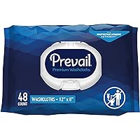 Prevail Soft Pack Adult Washcloths - Unisex Adult Incontinence Wipes - Disposable Adult Wipes for Men & Women - 12