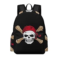 Laughing Pirate Skull Laptop Backpack for Women Men Cute Shoulder Bag Printed Daypack for Travel Sports Work