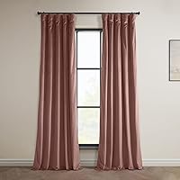 HPD Half Price Drapes VPYC-161234-108 Plush Velvet Curtain (1 Panel), 50 X 108, Wild Rose