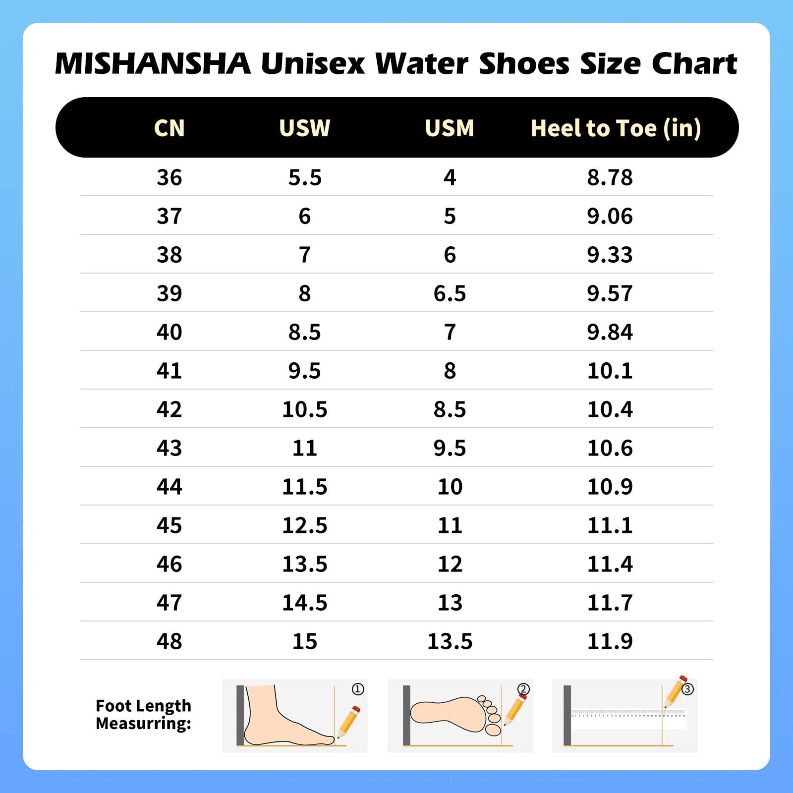 Mishansha Mens Womens Water Shoes Quick Dry Barefoot Aqua Shoes Swim Diving Surf Water Sports for Pool Beach Walking Yoga