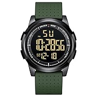 GOLDEN HOUR Ultra-Thin Minimalist Sports Waterproof Digital Watches Men with Wide-Angle Display Rubber Strap Wrist Watch for Men Women