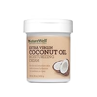 Extra Virgin Coconut Oil Moisturizing Cream for Face, Body, & Hands, Restores Skin's Moisture Barrier, Provides Intense Hydration For Dry & Dull Skin,16 Oz (Packaging May Vary)