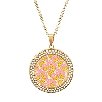 Banana with Polka Dots Round Diamond Necklace Fashion Pendant Jewelry Gift for Men Women