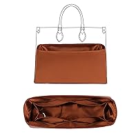 Silk Smooth Purse Organizer Insert for LV Onthego PM/MM/GM Bags,Bag Shapers for Luxury Handbags(GM,Gold