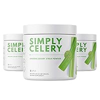 Organic Celery Powder Detox Cleanse - Fresh Celery Juice Powder to Support Gut Health & Naturally Detox - Detoxify Antioxidant Just Celery Organic 30 Servings (3 Packs)