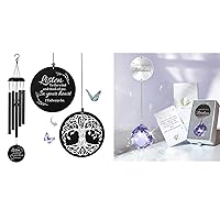 Sympathy Wind Chimes, Memorial Purple Suncatcher Gifts for Loss of Loved One, Bereavement Grief Box for Loss of Pet Dog Mom Father Husband Son Daughter