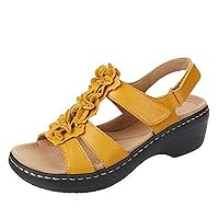 Flat Sandals for Women Retro Slip on Platform Sandal Comfy Pluse Size Bohemia Summer Beach Flats Shoes