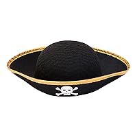 iiniim Pirate Hat Captain Costume Cap with Pirate Blindfold Fancy Dress Halloween Masquerade Party Role Play Hat One Size