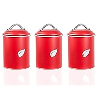 Saf-Care Kitchen Canisters - Valentine Red Kitchen Decoration of Canister Set with Multiple Preservation Purposes by Tight Sealed Lids, Good for Wedding Gifts Set of 3, SC-002