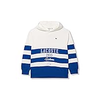 Lacoste Kids' Long Sleeve Stripe Large Graphics + Wording Hooded Sweatshirt