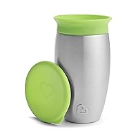 Miracle® 360 Toddler Sippy Cup, Spill Proof, 10 Ounce, Stainless Steel, Green