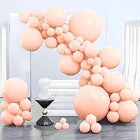 PartyWoo Pastel Orange Balloons, 100 pcs Pale Orange Balloons Different Sizes Pack of 36 Inch 18 Inch 12 Inch 10 Inch 5 Inch Peach Balloons for Balloon Garland or Arch as Party Decorations, Orange-Q02