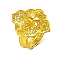 GOWE New hot Lovers' 24k Pure Yellow Gold with Flower Decoration Charm&Fashion Fine Jewelry for Wedding Or Engagement