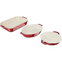 Staub Ceramic Baking Dish Set, 3pc, Cherry