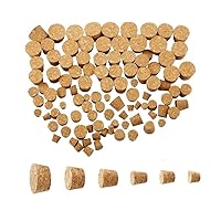 30 PCS Wine Bottle Corks Natural Wooden Tapered Cork Plugs Wine Bottle Cork Stoppers Soft Wood Corks Replacement Corks for Wine Bottles Jars Old Bottles Ornament Making DIY Crafts (6 Sizes)