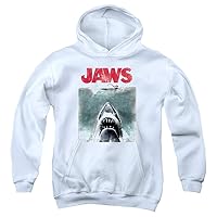 Jaws Shark Original Movie Poster Youth Kids Boys Hoodie & Stickers, Athletic Heather
