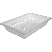 Carlisle FoodService Products Storplus Food Storage Container Colander with Stackable Design for Catering, Buffets, Restaurants, Polyethylene (Pe), 26 x 18 Inches, White, (Pack of 6)