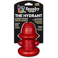 Spunky pup Hydrant Dog Toy Fill with Treats or Kibble | Rugged Double Wall Textured Rubber | Promotes Healthy Teeth and Gums | Dishwasher Safe | For Large Dogs | Made in USA