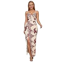 XJYIOEWT White Short Dress,Women's Sequin Solid Color Slit Bag HIPS Sexy Beaded Embroidered Halter Halter Dress Dress Dr