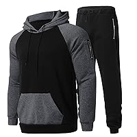Tracksuit Men 2 Piece Set Big and Tall Long Sleeve Hooded Activewear Suits Gym Workout Training Stretchy Outfits