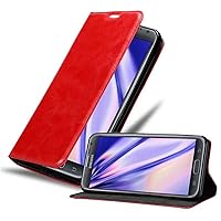 Book Case Compatible with Samsung Galaxy Note 2 in Apple RED - with Magnetic Closure, Stand Function and Card Slot - Wallet Etui Cover Pouch PU Leather Flip