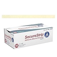 Dynarex Wound Closure Strips - Sterile, Provides Sterile Support to Small Cuts & Skin with Sutures, Stitches, & Staples and Aftercare, White, 1/4” x 4” - 1 Box of 50 Strips