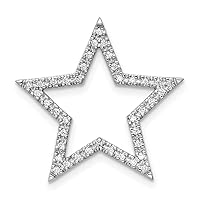 14k White Gold Large Diamond Star Chain Slide Pendant Necklace Jewelry for Women