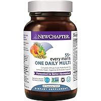 New Chapter Multivitamin for Men 50 Plus - Every Man's One Daily 55+ with Fermented Probiotics + Whole Foods + Astaxanthin + Organic Non-GMO Ingredients -24ct