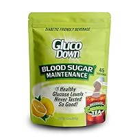 GLUCODOWN, Delicious Lemonade & Tea Mix, Dietary Fiber Formula, Daily Maintenance of Healthy Blood Sugar & Cholesterol, 45 Servings.